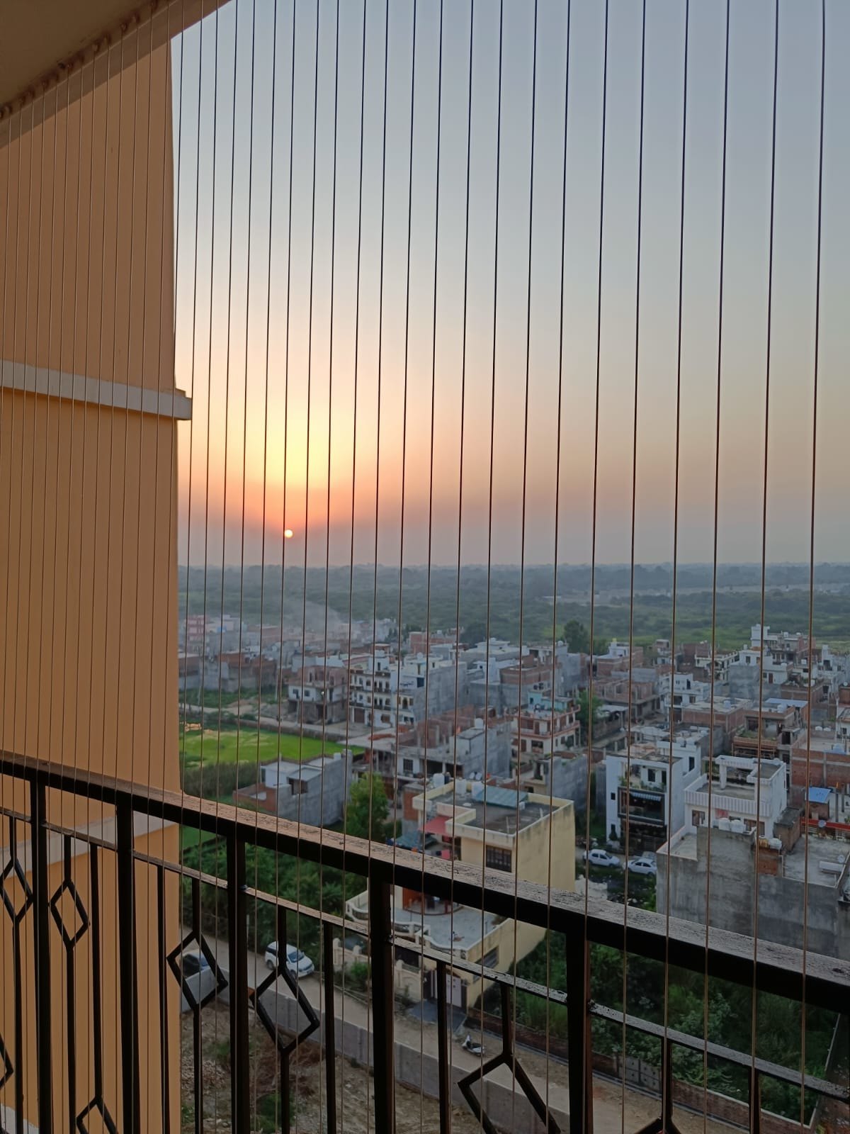 Balcony invisible grill installation in a Chennai apartment