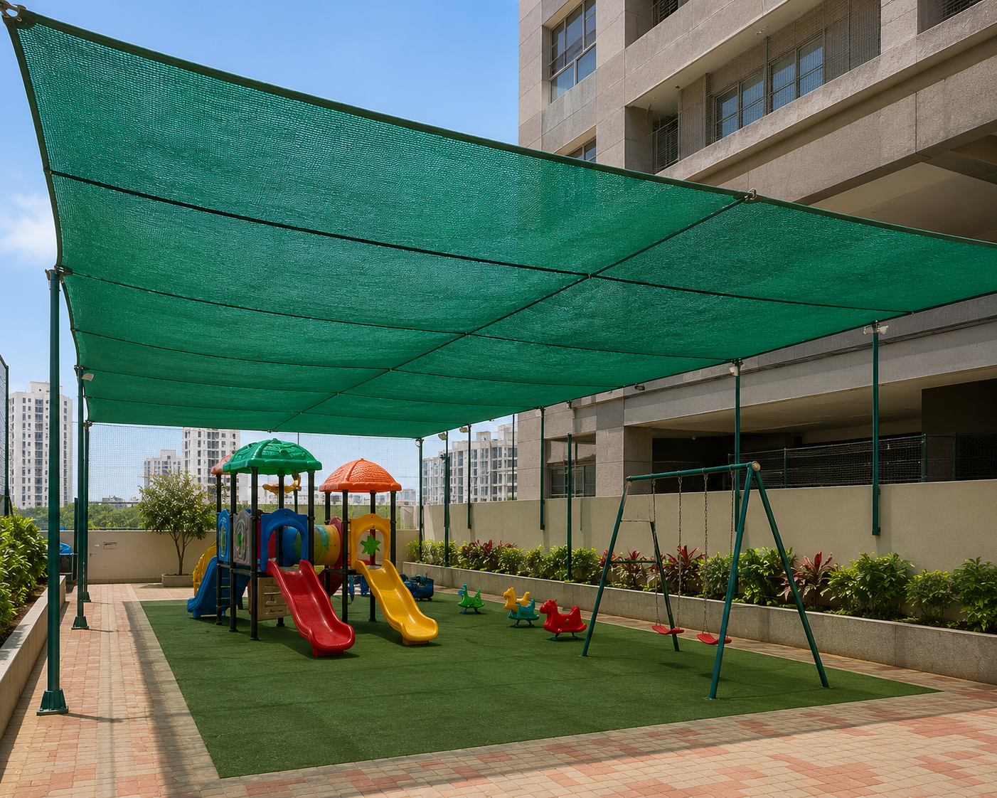 Shade net wide angle installation